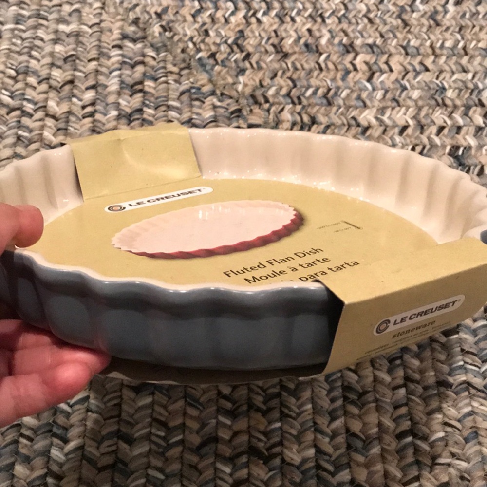 Le Creuset Fluted Flan Dish. Mineral Blue. New